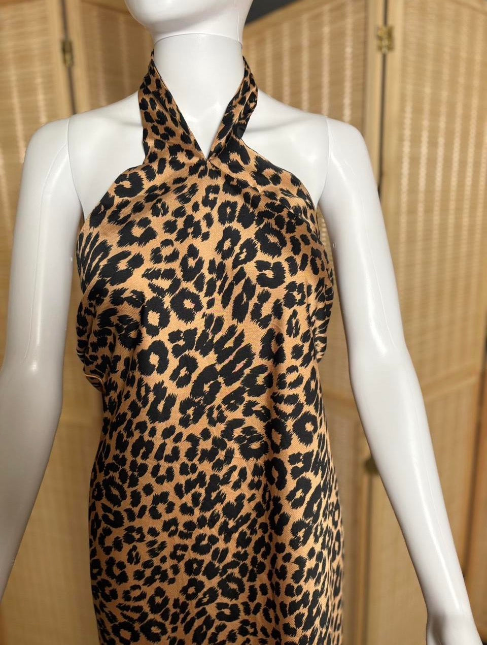 Petal & Pup Leopard Halter Maxi Dress Size 8