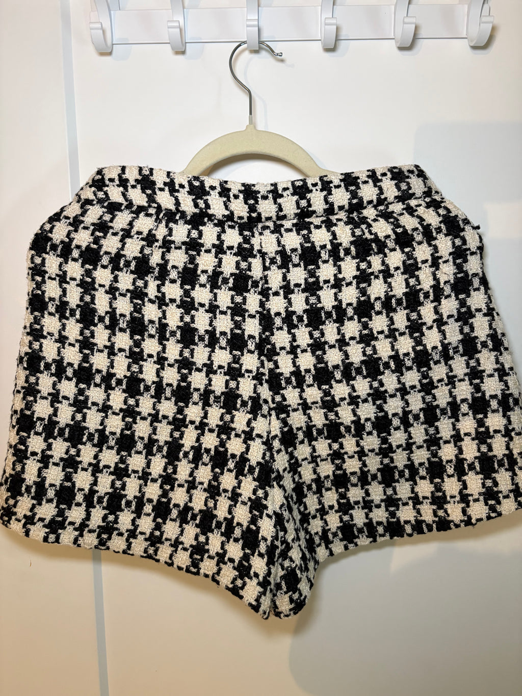 H&M Black & White Houndstooth Cropped Blazer & Shorts Set